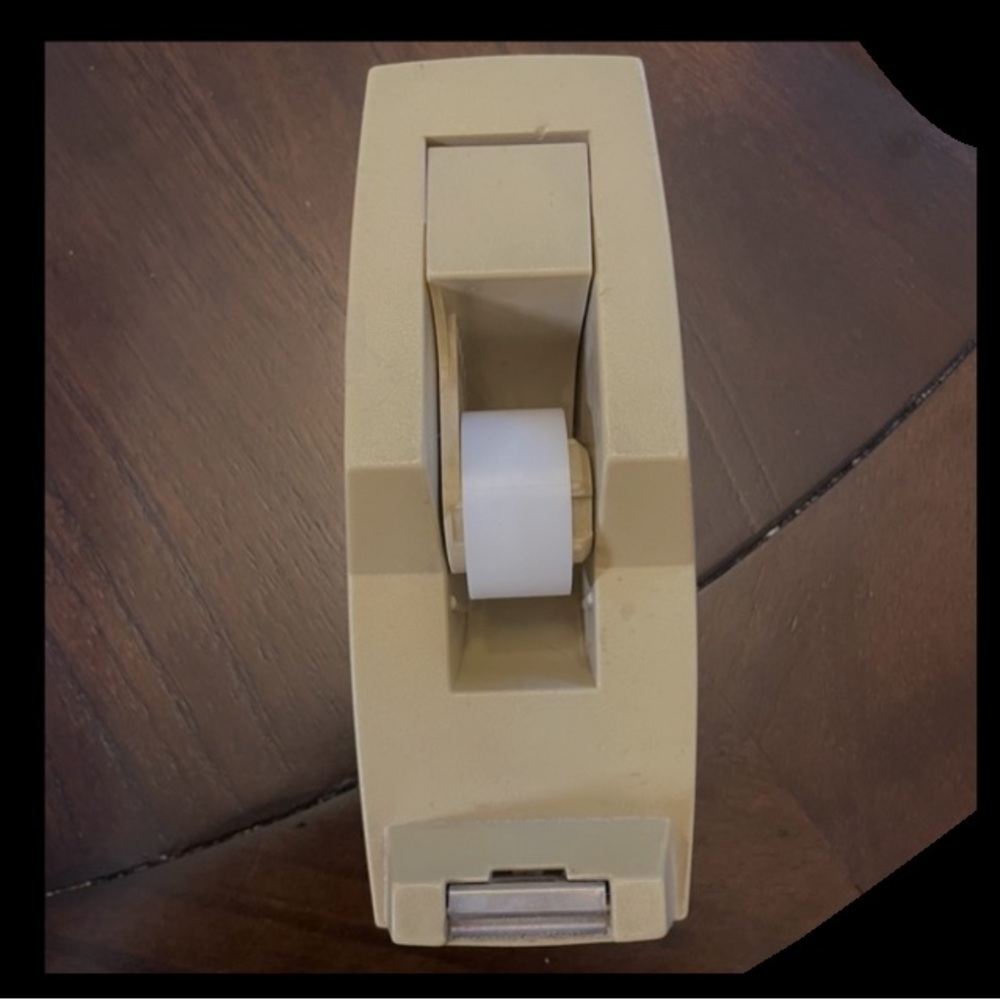EUC Vintage Heavy Duty Beige Scotch 3M Weighted Tape Dispenser